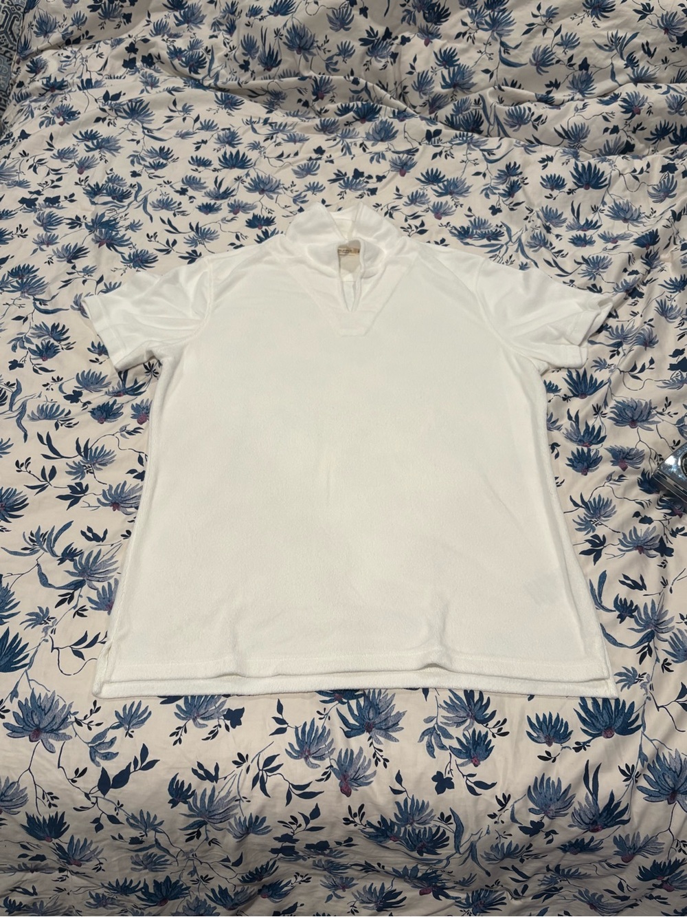 Suitsupply Men's White Short-Sleeve White Terry Polo
